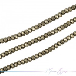 Light Gold Hematite Faceted Rondella (Thread of 40 cm)