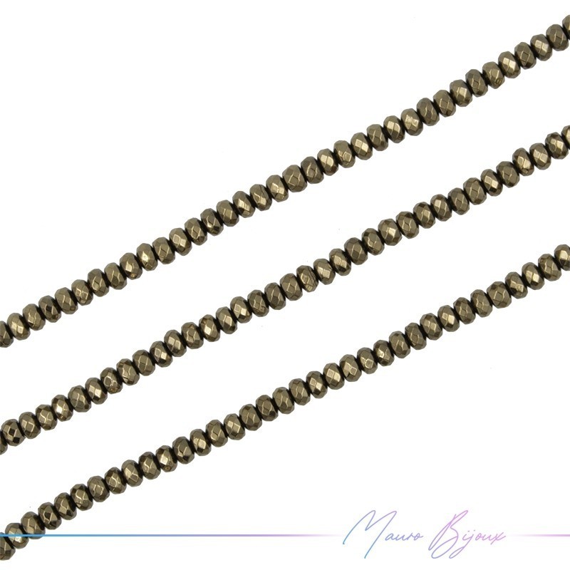 Ematite Dorato Chiaro Rondella Sfacettato (Filo di 40 cm)