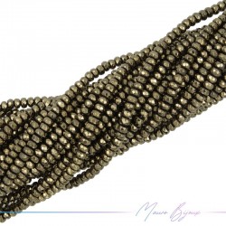 Light Gold Hematite Faceted Rondella (Thread of 40 cm)