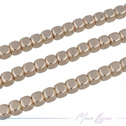 Rose Gold Hematite Smooth Cube (Thread of 40 cm)