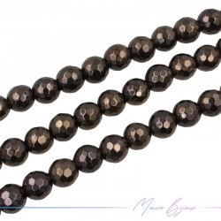 Coffee Brown Hematite Faceted Sphere (Thread of 40 cm)