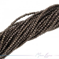 Ematite Marrone Scuro Sfere Sfacettato (Filo di 40 cm)