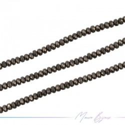 Dark Brown Hematite Faceted Rondella (Thread of 40 cm)
