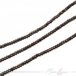 Coffee Brown Hematite Faceted Rondella (Thread of 40 cm)