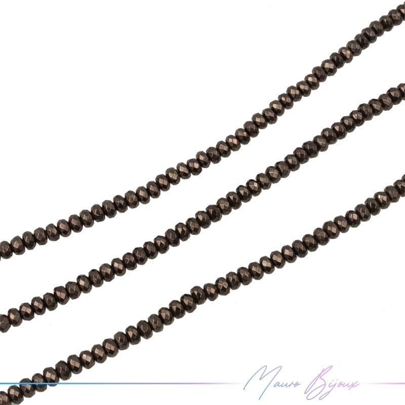 Coffee Brown Hematite Faceted Rondella (Thread of 40 cm)
