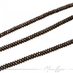 Coffee Brown Hematite Faceted Flat Rondella (Thread of 40 cm)