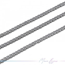 Ematite Argento Cubo Liscio (Filo di 40 cm)