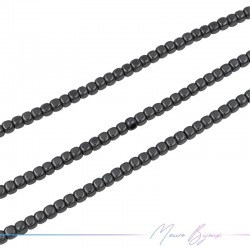Ematite Canna Fucile Cubo Liscio (Filo di 40 cm)