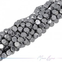 Ematite Argento Esagonale Liscio (Filo di 40 cm)