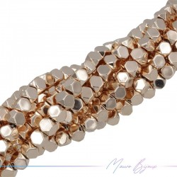 Rose Gold Hematite Smooth Exagonal (Thread of 40 cm)