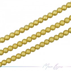 Gold Satin Hematite Smooth Sphere (Thread of 40 cm)