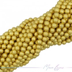Gold Satin Hematite Smooth Sphere (Thread of 40 cm)