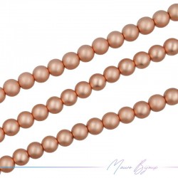 Rose Gold Satin Hematite Smooth Sphere (Thread of 40 cm)