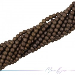 Coffee Brown Satin Hematite Smooth Sphere (Thread of 40 cm)