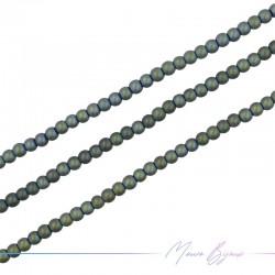 Green Satin Hematite Smooth Sphere (Thread of 40 cm)