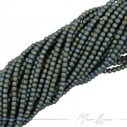 Green Satin Hematite Smooth Sphere (Thread of 40 cm)