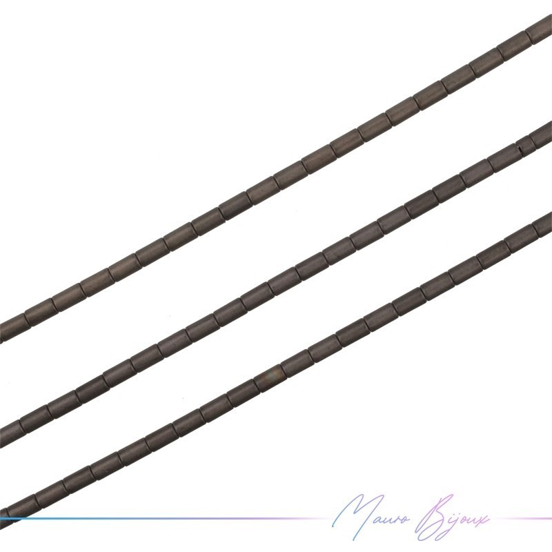 Coffee Brown Satin Hematite Smooth Tube 3x5mm(Thread of 40 cm)