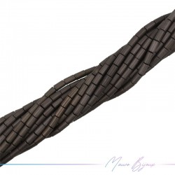 Coffee Brown Satin Hematite Smooth Tube 3x5mm(Thread of 40 cm)