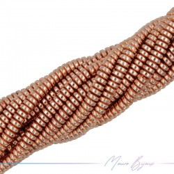 Rose Gold Hematite Smooth Flat Rondelle 10x4mm (Thread of 40 cm)