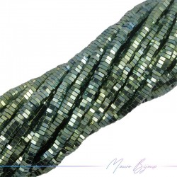 Green Hematite Smooth Flat Hexagonal 10x4mm (Thread of 40 cm)