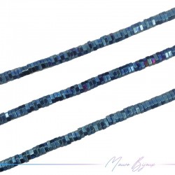 Blue Hematite Smooth Flat Hexagonal 10x4mm (Thread of 40 cm)