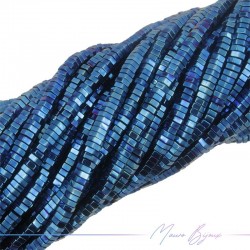 Blue Hematite Smooth Flat Hexagonal 10x4mm (Thread of 40 cm)