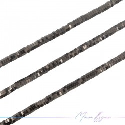 Ematite Marrone Scuro Esagonale Piatte Liscio 3mm (Filo di 40 cm)