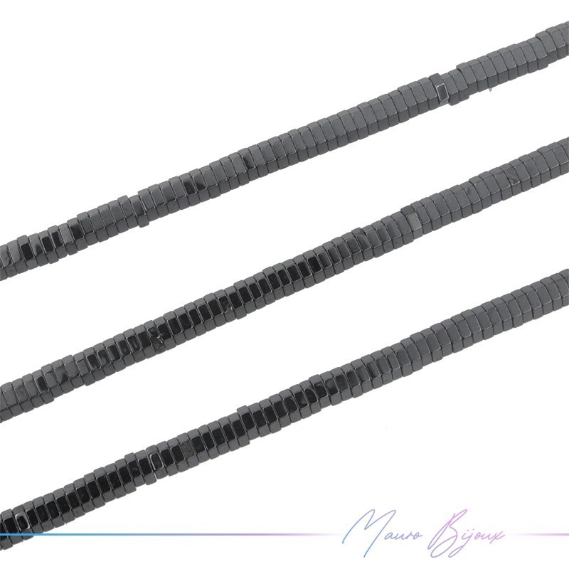 Gun Metal Hematite Smooth Flat Hexagonal 3mm (Thread of 40 cm)