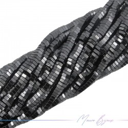 Gun Metal Hematite Smooth Flat Hexagonal 3mm (Thread of 40 cm)