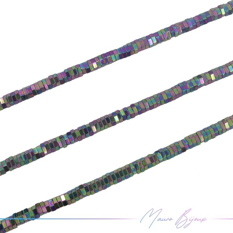 Ematite Multicolor Esagonale Piatte Liscio 3mm (Filo di 40 cm)