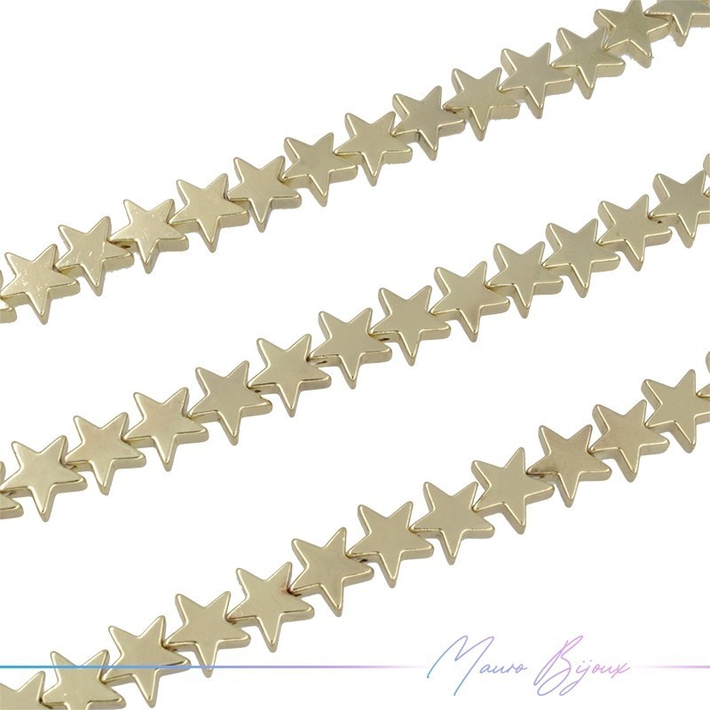 Gold Hematite Smooth Star (Thread of 40 cm)