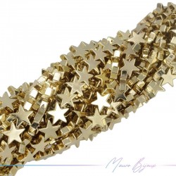 Gold Hematite Smooth Star (Thread of 40 cm)
