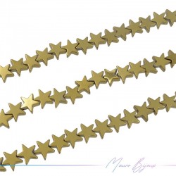 Dark Gold Hematite Smooth Star (Thread of 40 cm)