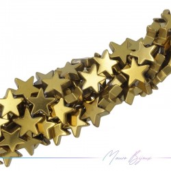Dark Gold Hematite Smooth Star (Thread of 40 cm)