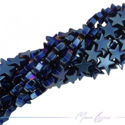 Blue Hematite Smooth Star (Thread of 40 cm)