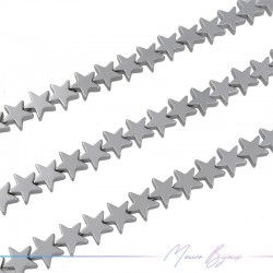 Silver Hematite Smooth Star (Thread of 40 cm)