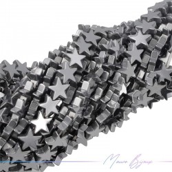 Ematite Argento Forma Stella Liscio (Filo di 40 cm)