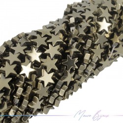Light Gold Hematite Smooth Star (Thread of 40 cm)