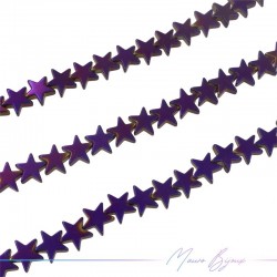 Purple Hematite Smooth Star (Thread of 40 cm)