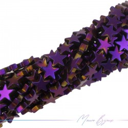 Purple Hematite Smooth Star (Thread of 40 cm)