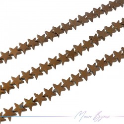 Light Brown Hematite Smooth Star (Thread of 40 cm)