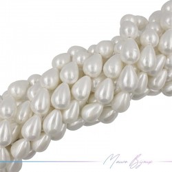 Artificial Pearls White Drop 12x15mm (Thread of 40 cm)