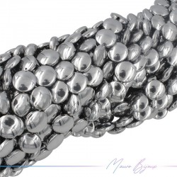 Ematite Argento Forma Tondo Piatta Liscio (Filo di 40 cm)