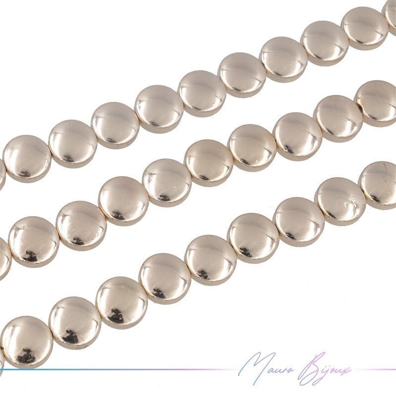 Rose Gold Hematite Smooth Flat Round (Thread of 40 cm)