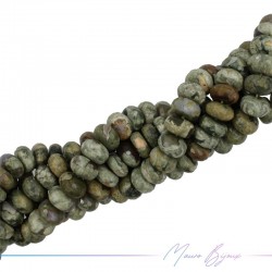 Jasper Green Faceted Rondelle 10mm