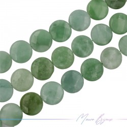 Jade Green Faceted Flat Round