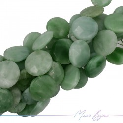 Jade Green Faceted Flat Round