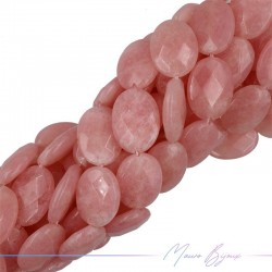 Agate Pink Punch Faceted Flat Oval