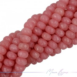 Agate Pink Punch Faceted Rondelle