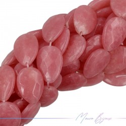 Agate Pink Punch Faceted Flat Droplet